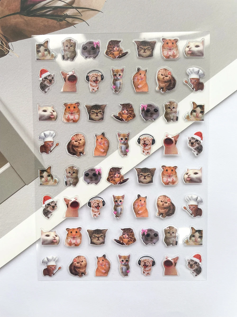 미니 Pvc 재미 있은 고양이 포스터 상품 스티커 네일 - Nail Art Design 리뷰 및 가격