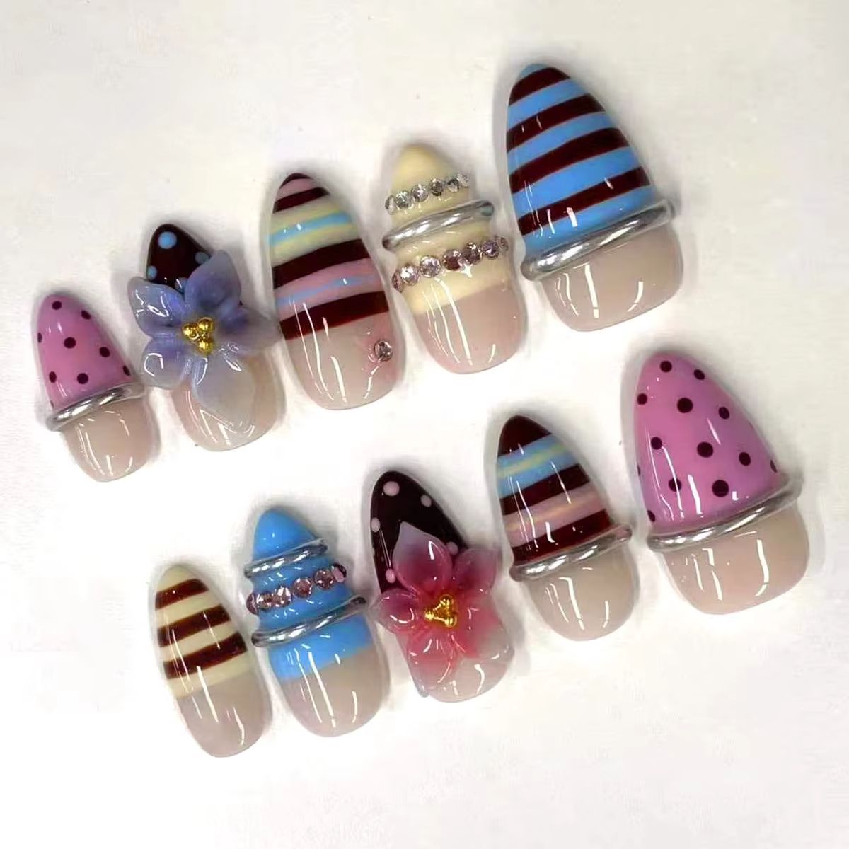 24개 아몬드 모양 프레스온 네일 와인 레드 캣아이 플 - Nail Art Red Wine Cat Eye 리뷰 및 가격