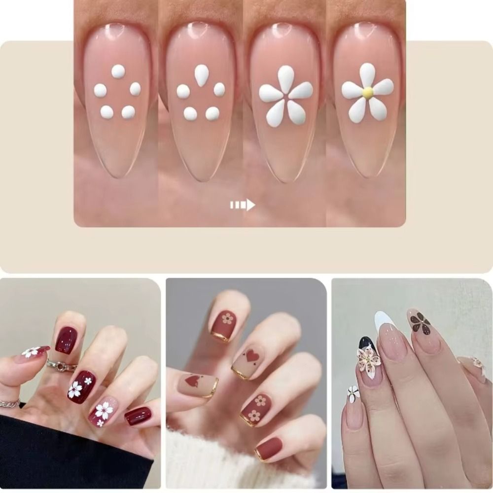 5개의 꽃잎 모양 네일 도트 펜, 원 스트로크 꽃 디자 - Nail Art One Stroke 리뷰 및 가격