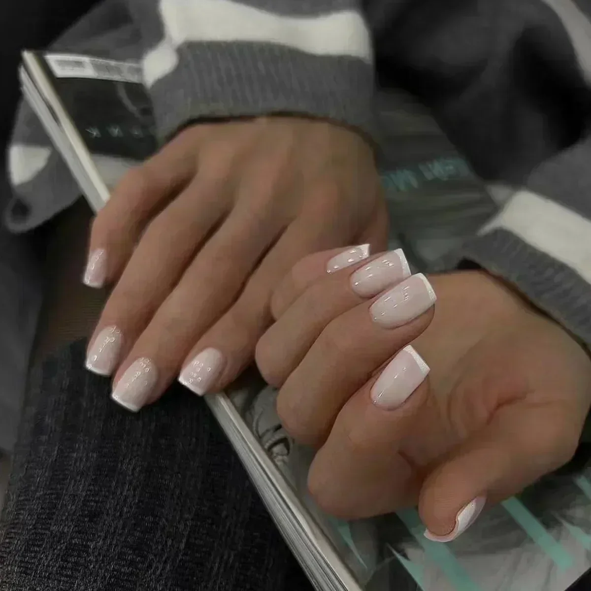 24개 심플 발레 글리터 탈부착 가능한 핑크 그라데이션 - Nail Art Design 리뷰 및 가격