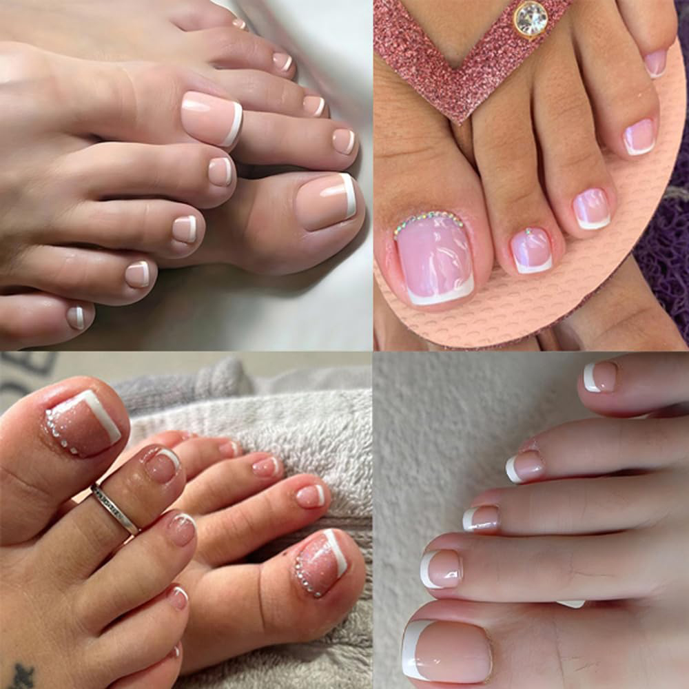 120개 옴브레 핑크 화이트 발톱 팁 풀커버 프렌치 아 - Nail Art Ombre Pink 리뷰 및 가격