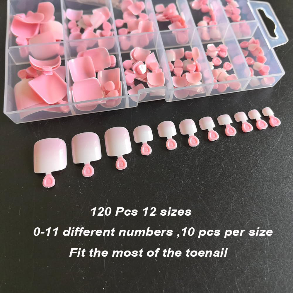 120개 옴브레 핑크 화이트 발톱 팁 풀커버 프렌치 아 - Nail Art Ombre Pink 리뷰 및 가격